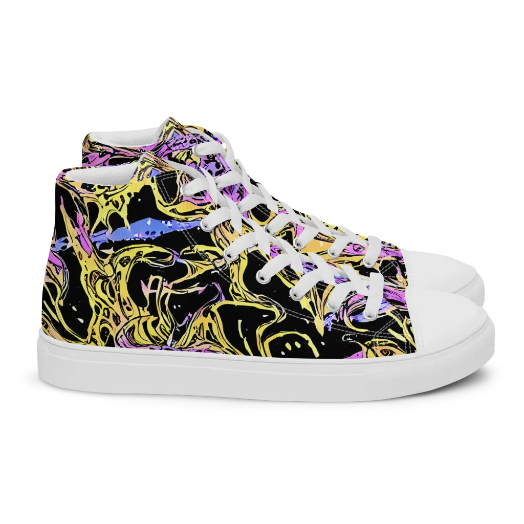 Black Orchid Riot on Women's High Top Canvas Shoes — Right