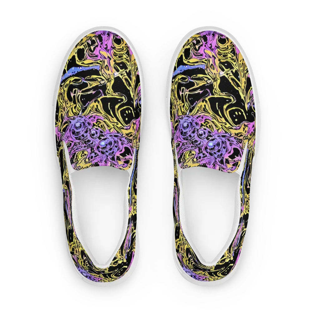 Black Orchid Riot on Men's Slip-On Canvas Shoes — Front