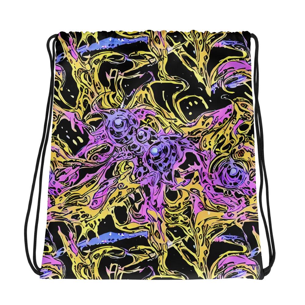 Black Orchid Riot on Drawstring Bag — Photo
