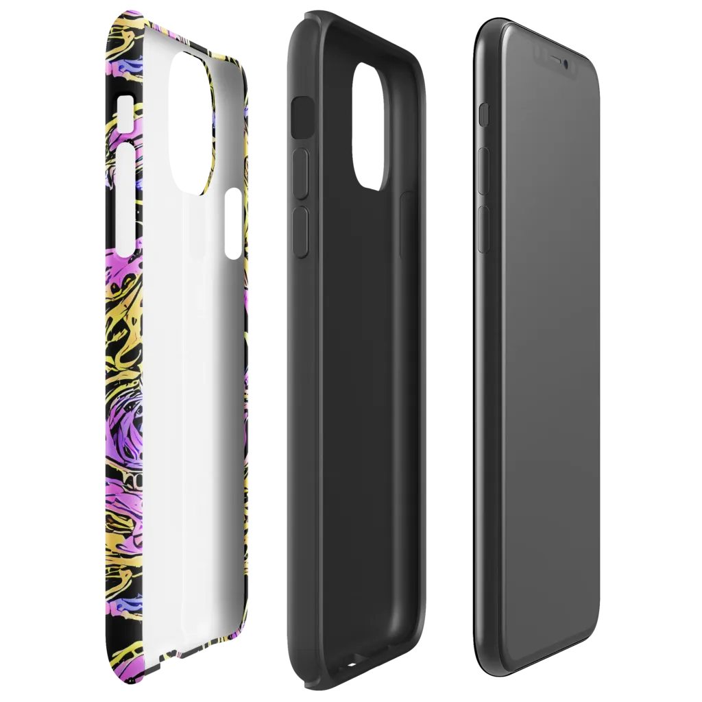 Black Orchid Riot on Tough Case for iPhone® — Right
