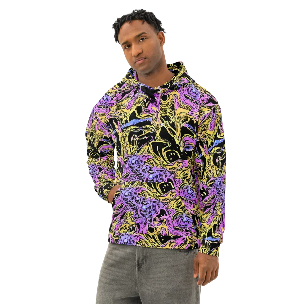 Black Orchid Riot on Cotton Hoodie — Left Front