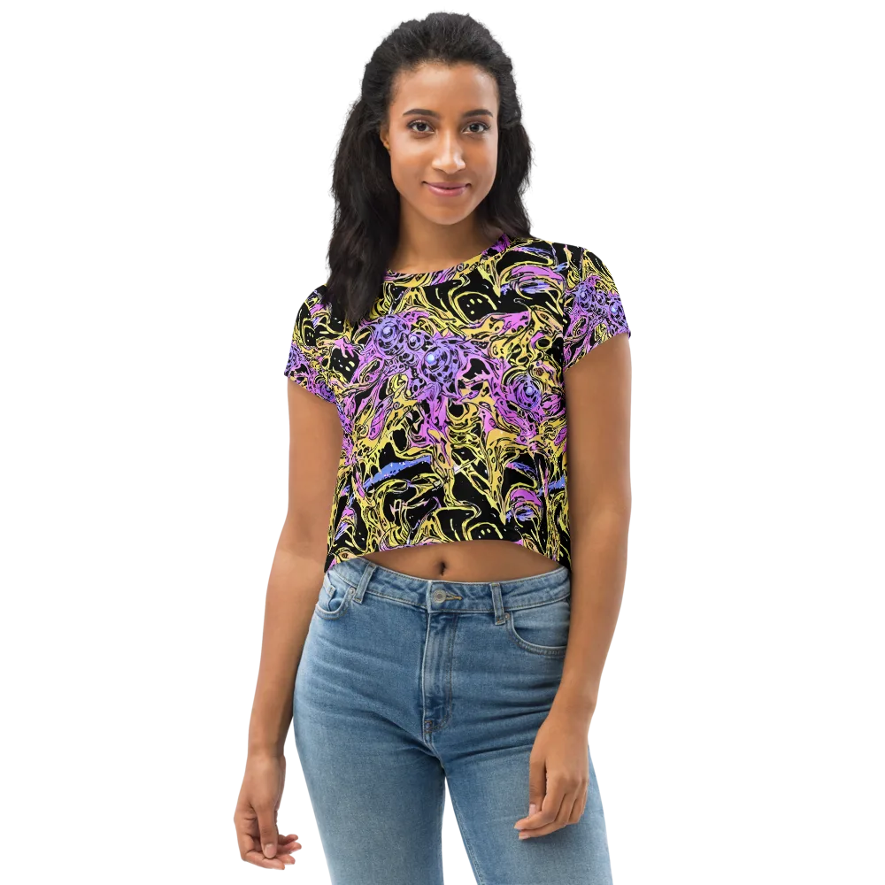 Black Orchid Riot on Crop Tee — Front