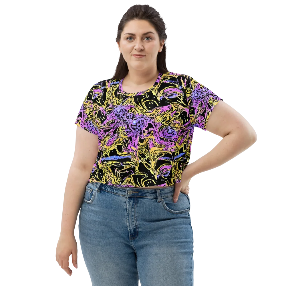 Black Orchid Riot on Crop Tee — Front