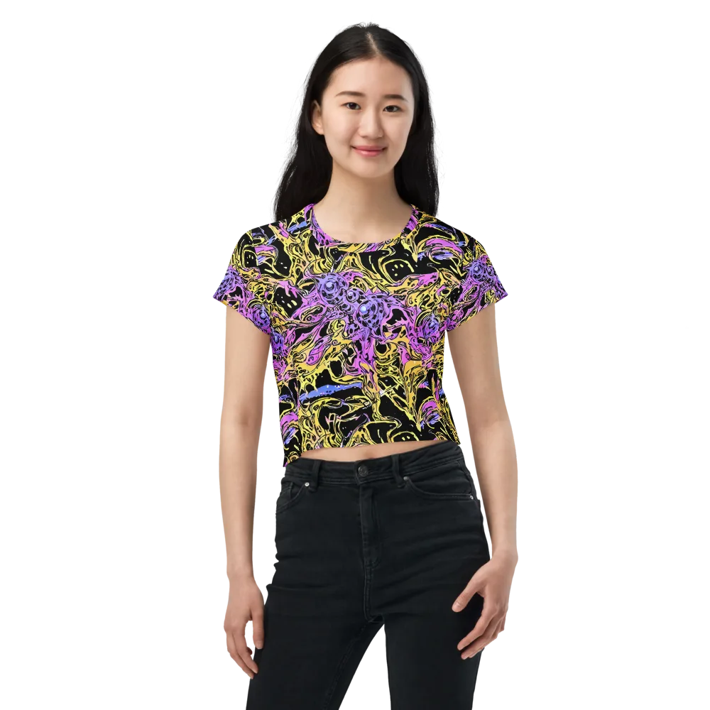 Black Orchid Riot on Crop Tee — Front