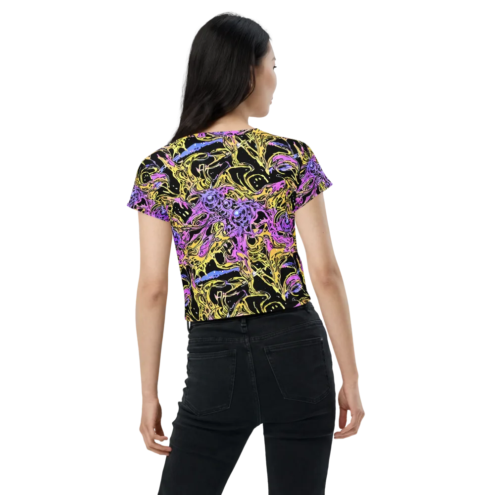 Black Orchid Riot on Crop Tee — Back