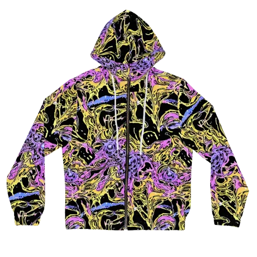 Black Orchid Riot on a Women's Full-Zip Hoodie