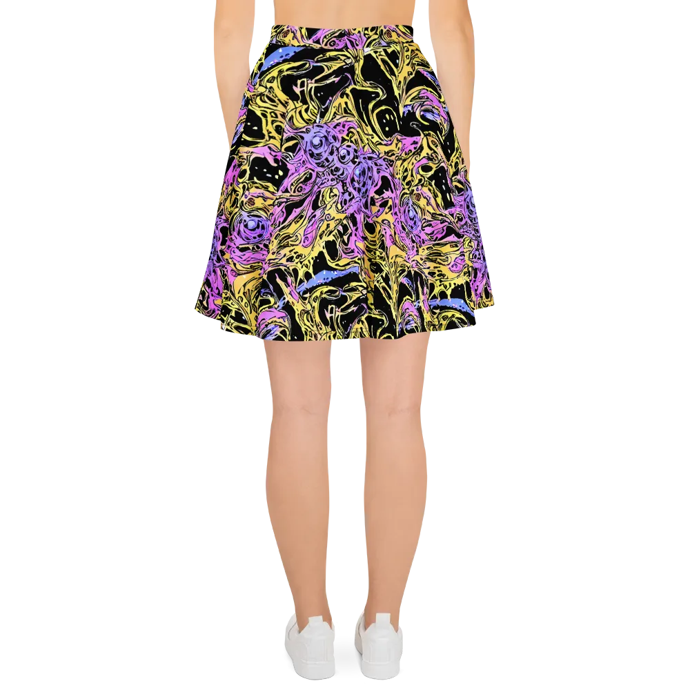Black Orchid Riot on Skater Skirt — Back