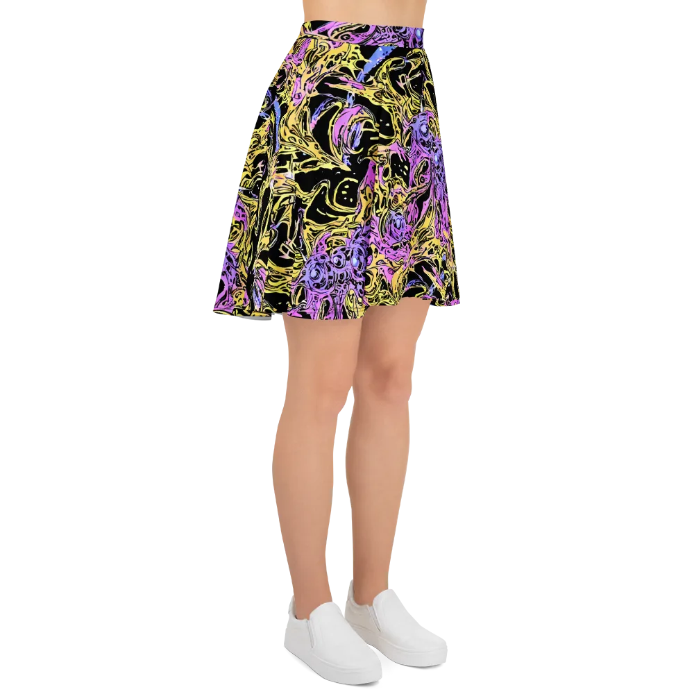 Black Orchid Riot on Skater Skirt — Right