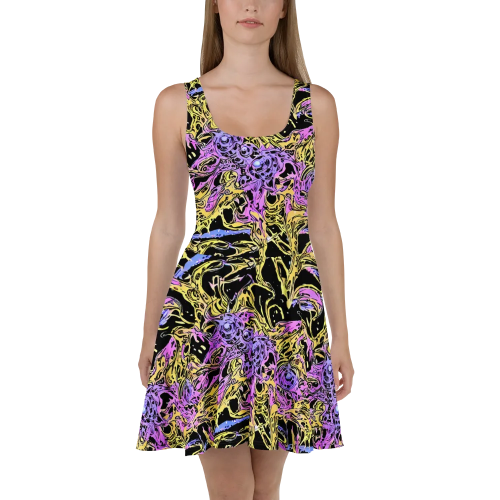 Black Orchid Riot on Skater Dress — Front