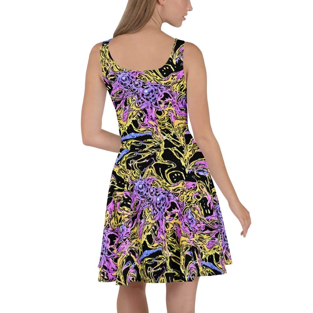 Black Orchid Riot on Skater Dress — Back