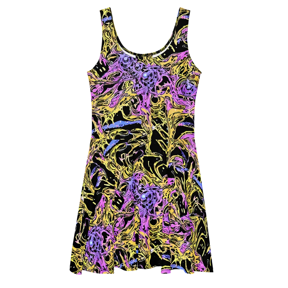 Black Orchid Riot on Skater Dress — Front