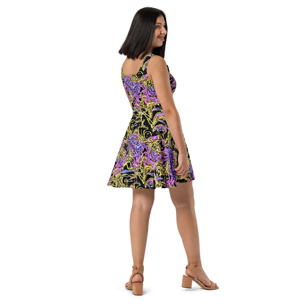 Black Orchid Riot on Skater Dress — Right