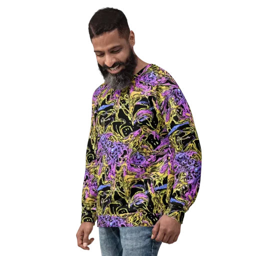 Black Orchid Riot on a Sweatshirt