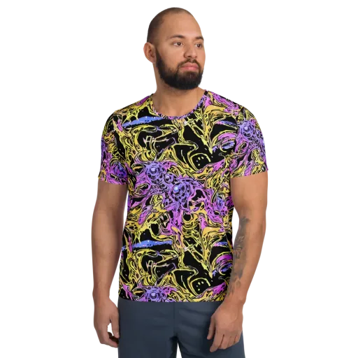 Black Orchid Riot on a Men's Athletic T-Shirt