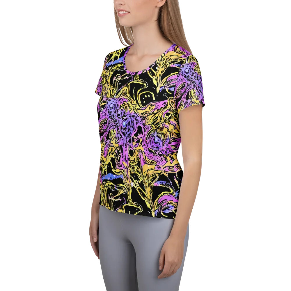 Black Orchid Riot on Women's Athletic T-Shirt — Left