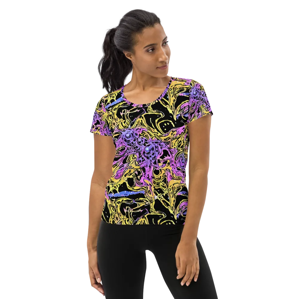 Black Orchid Riot on Women's Athletic T-Shirt — Front