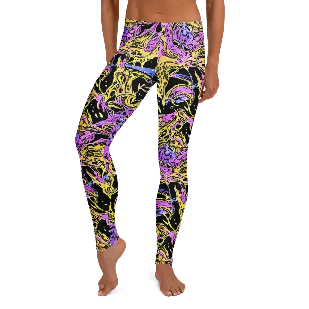 Black Orchid Riot on Leggings — Front