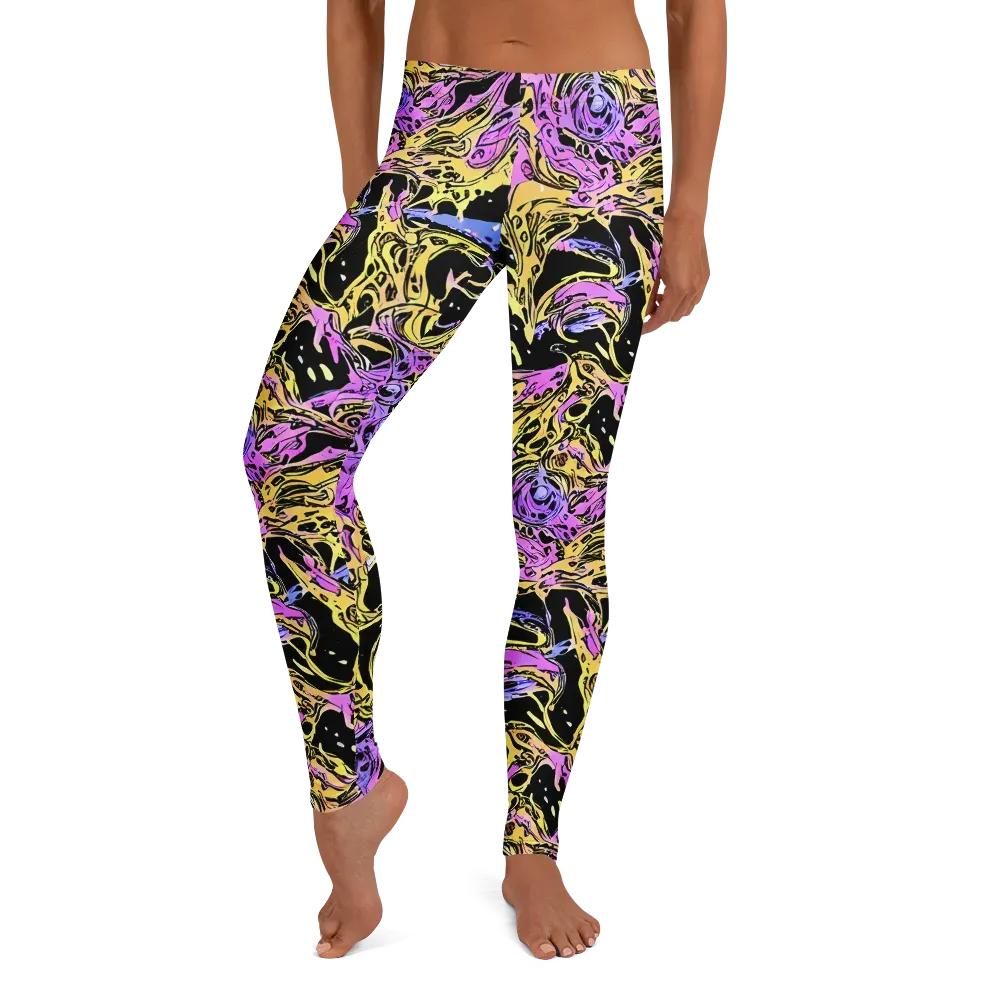Black Orchid Riot on Leggings — Front