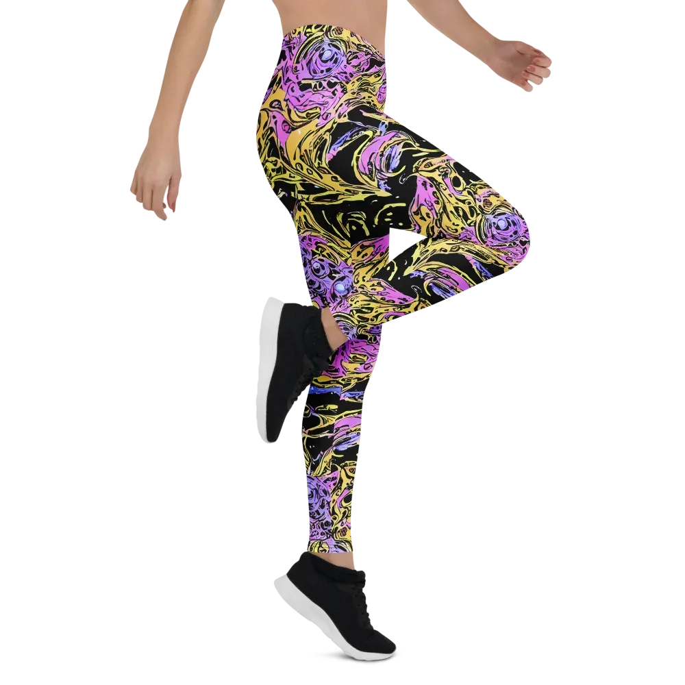 Black Orchid Riot on Leggings — Right