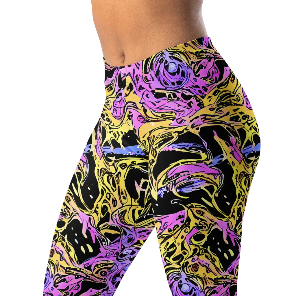 Black Orchid Riot on Leggings — Left Front