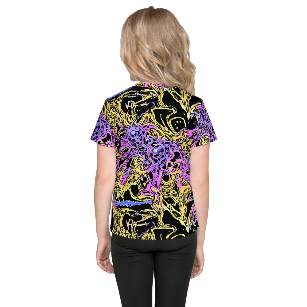 Black Orchid Riot on Kids Crew Neck T-Shirt — Back