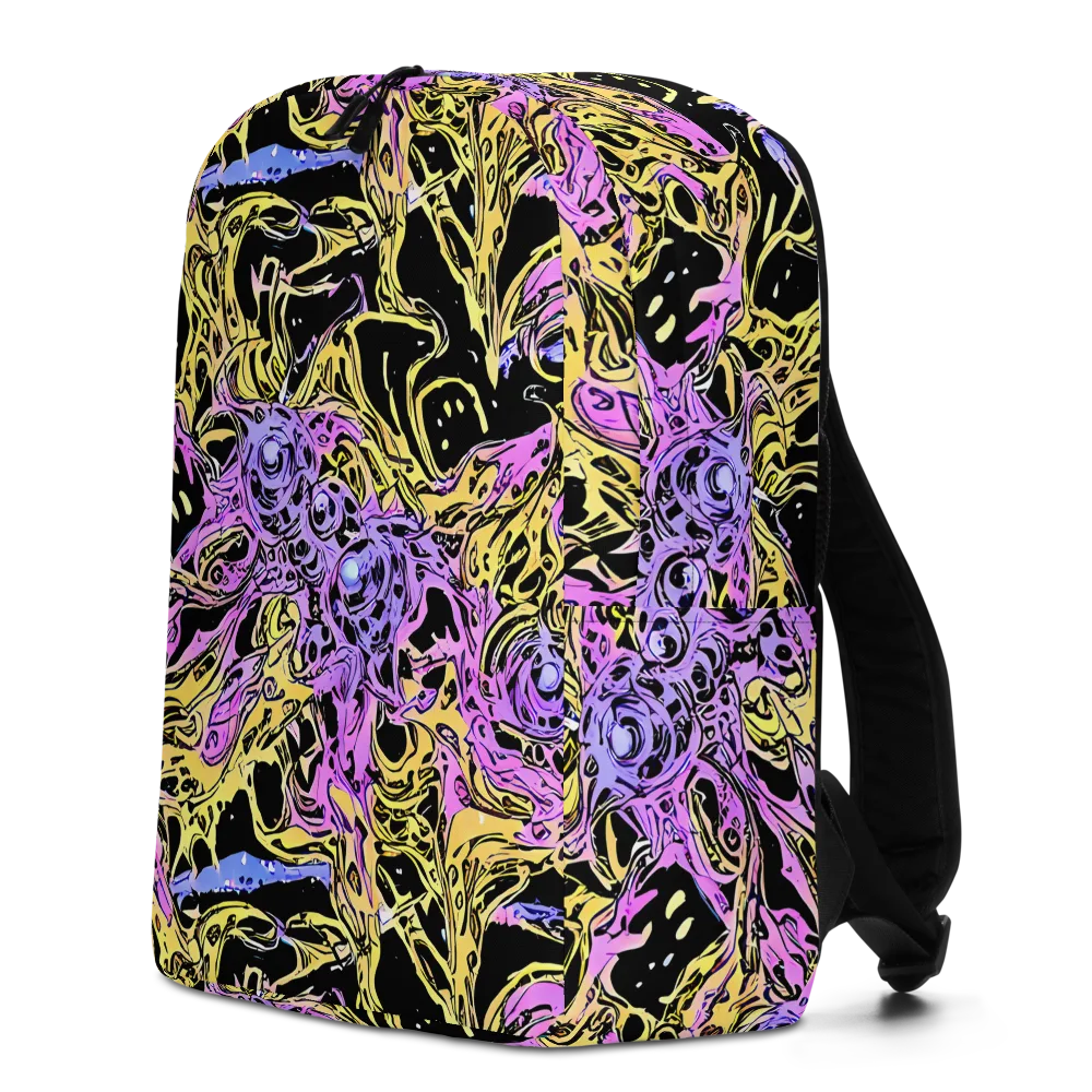 Black Orchid Riot on Minimalist Backpack — Left
