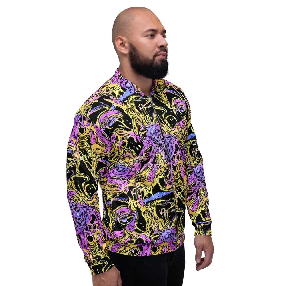 Black Orchid Riot on Bomber Jacket — Right