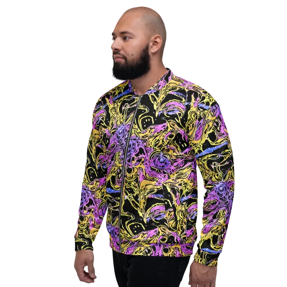 Black Orchid Riot on Bomber Jacket — Left