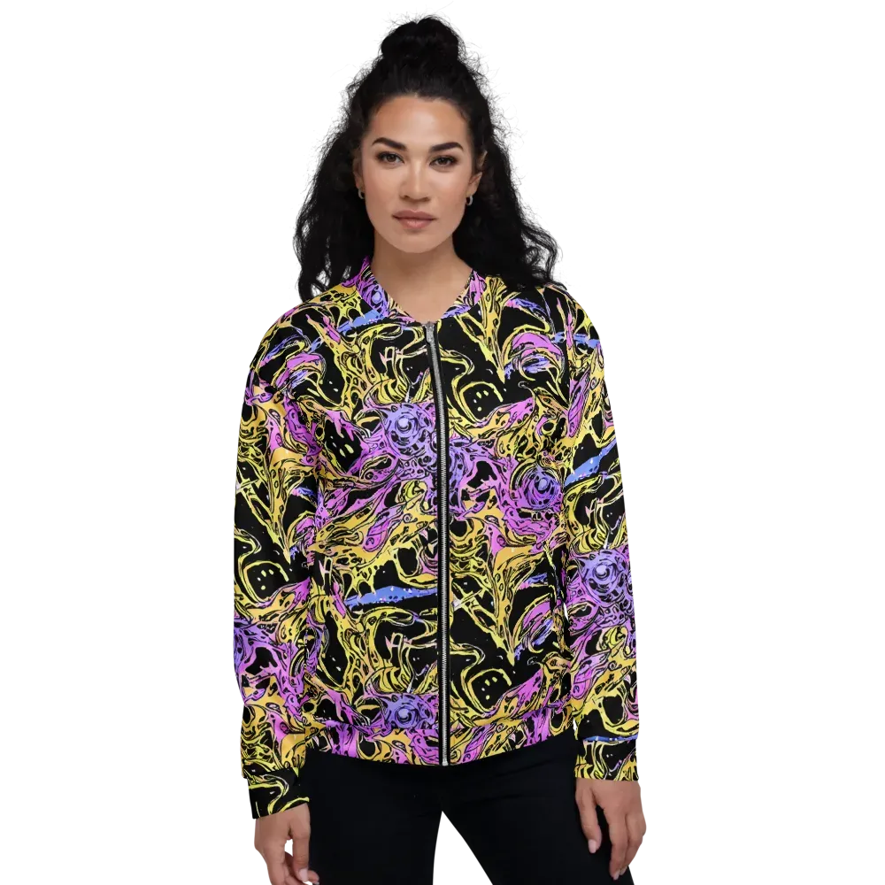 Black Orchid Riot on Bomber Jacket — Front