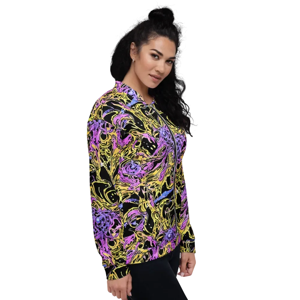 Black Orchid Riot on Bomber Jacket — Right