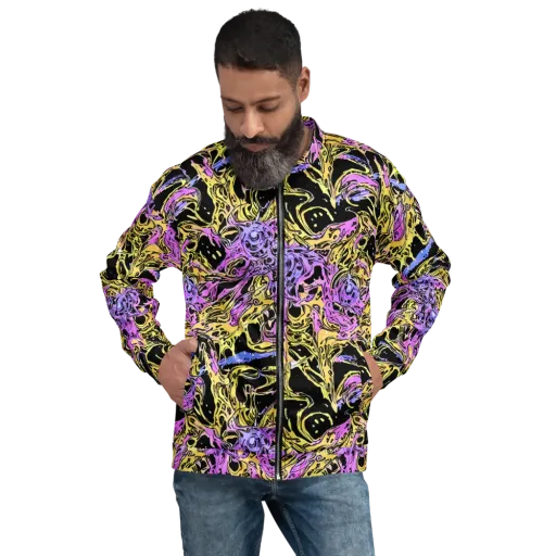 Black Orchid Riot on a Bomber Jacket