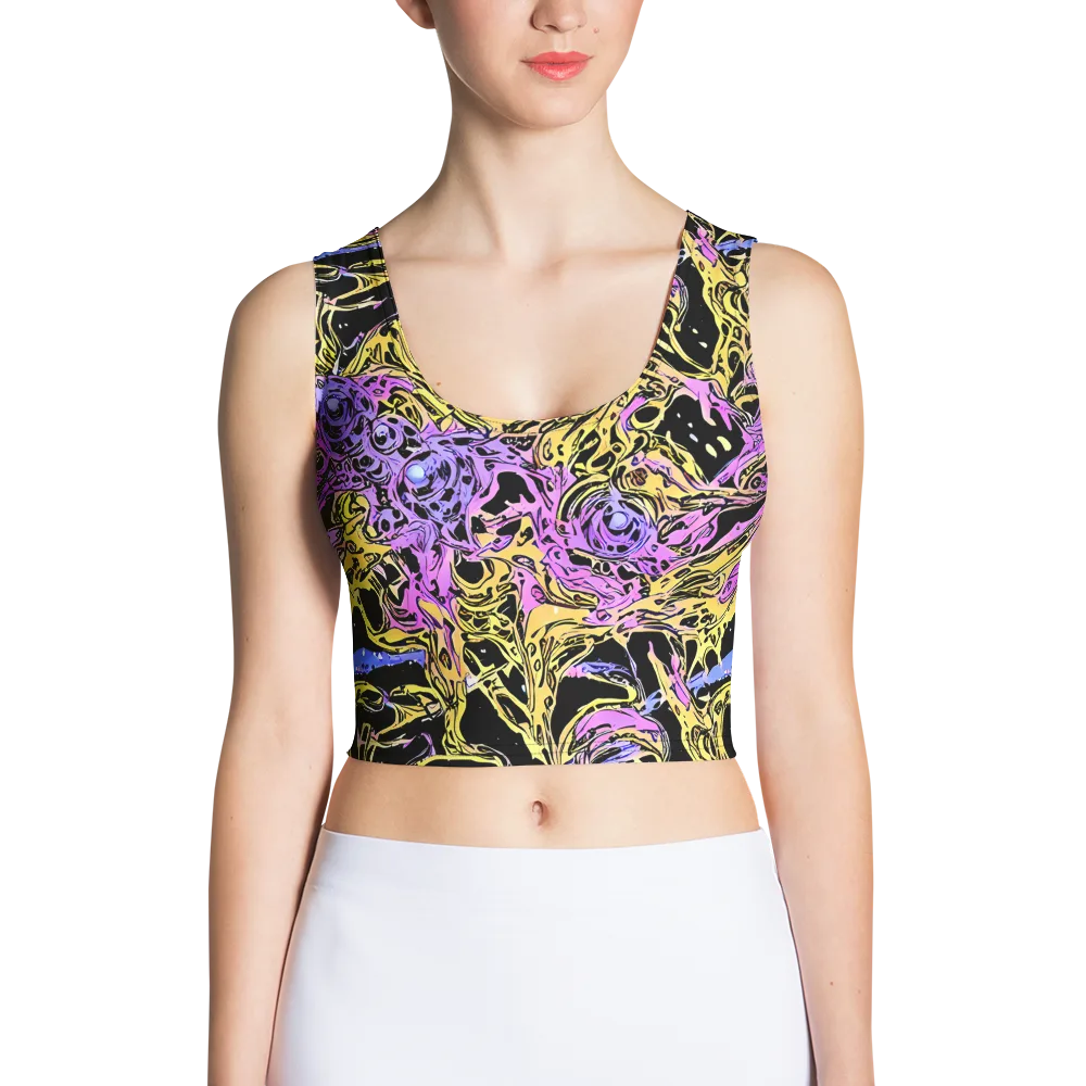 Black Orchid Riot on Crop Top — Front