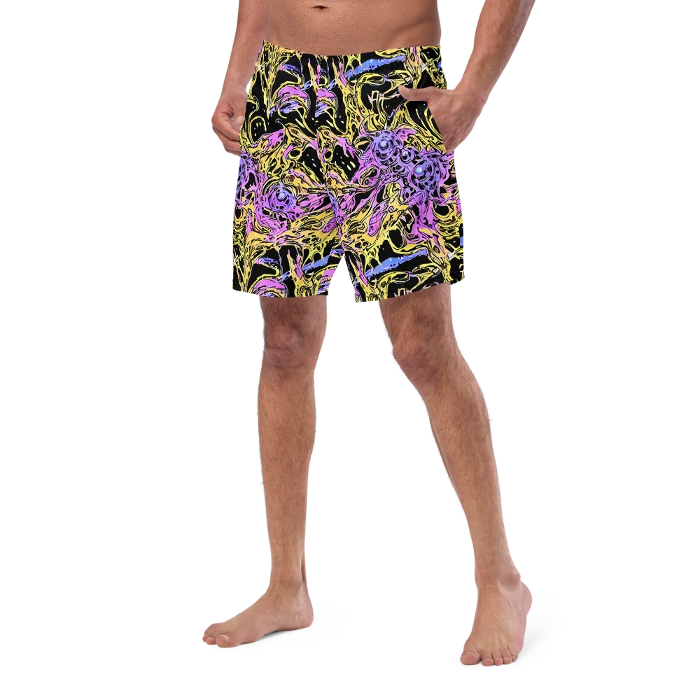 Black Orchid Riot on Swim Trunks — Left Front