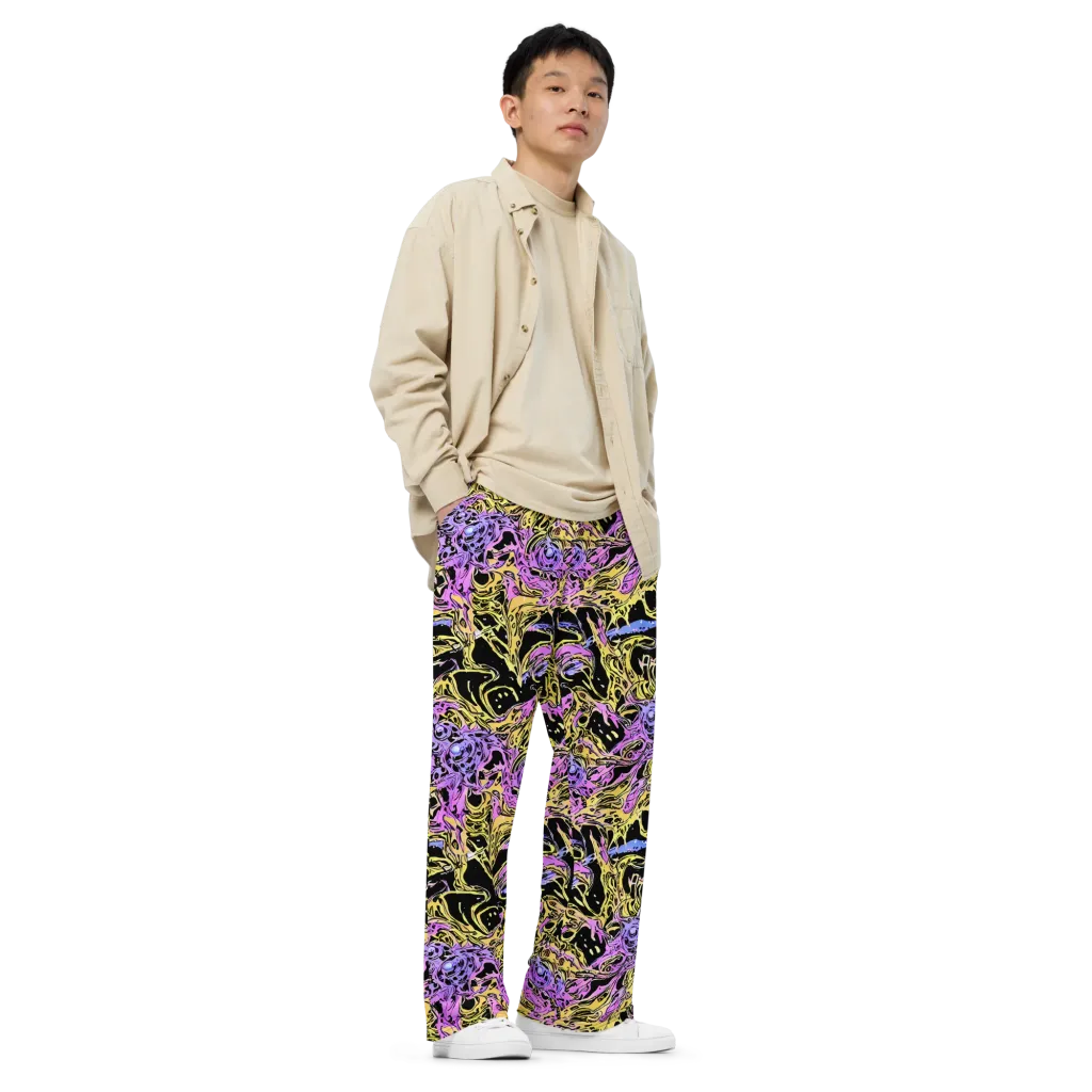 Black Orchid Riot on Wide-Leg Pants — Right Front