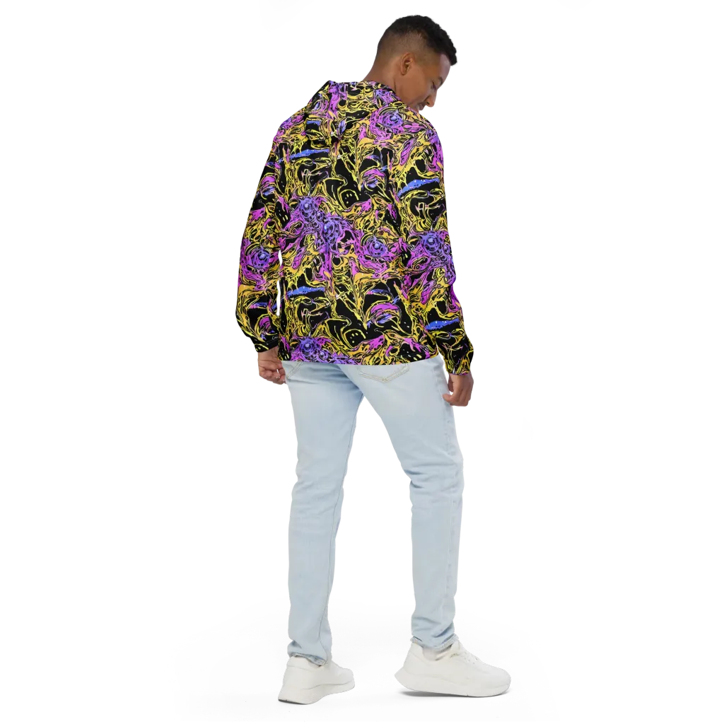 Black Orchid Riot on Men's Windbreaker — Back