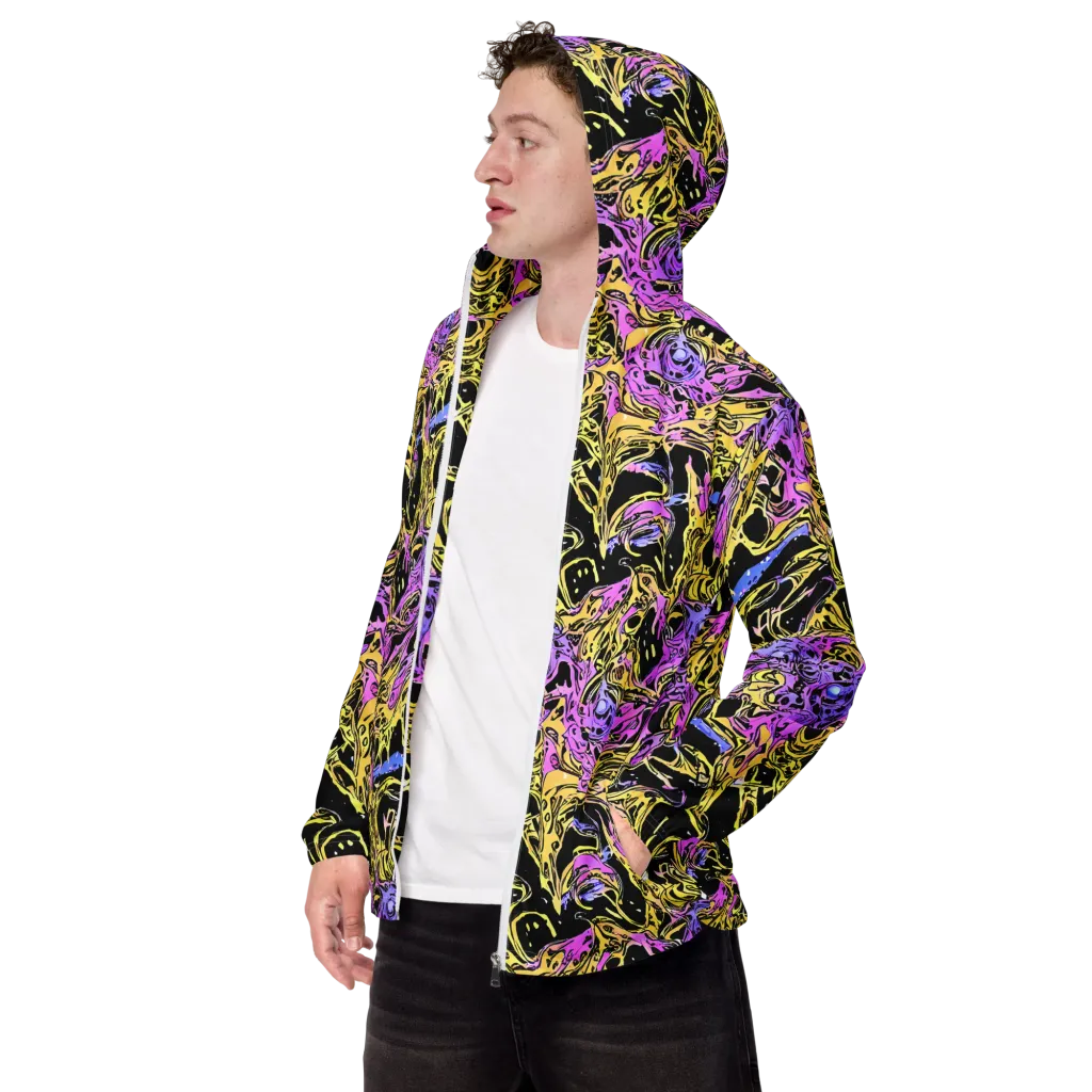 Black Orchid Riot on Men's Windbreaker — Left Front