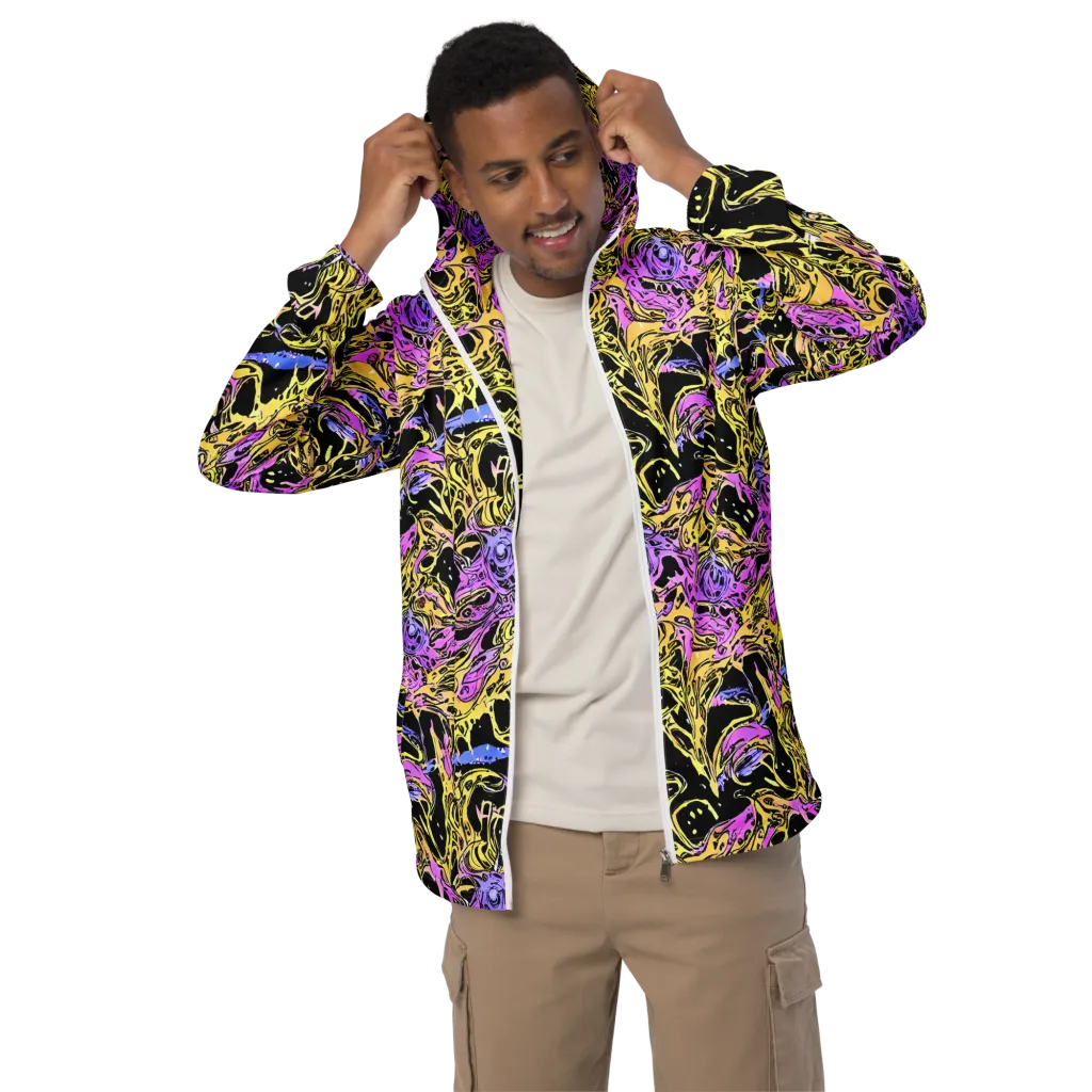 Black Orchid Riot on Men's Windbreaker — Front