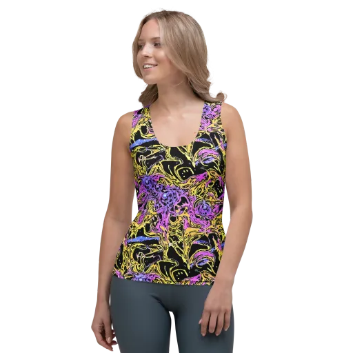 Black Orchid Riot on a Women's Tank Top