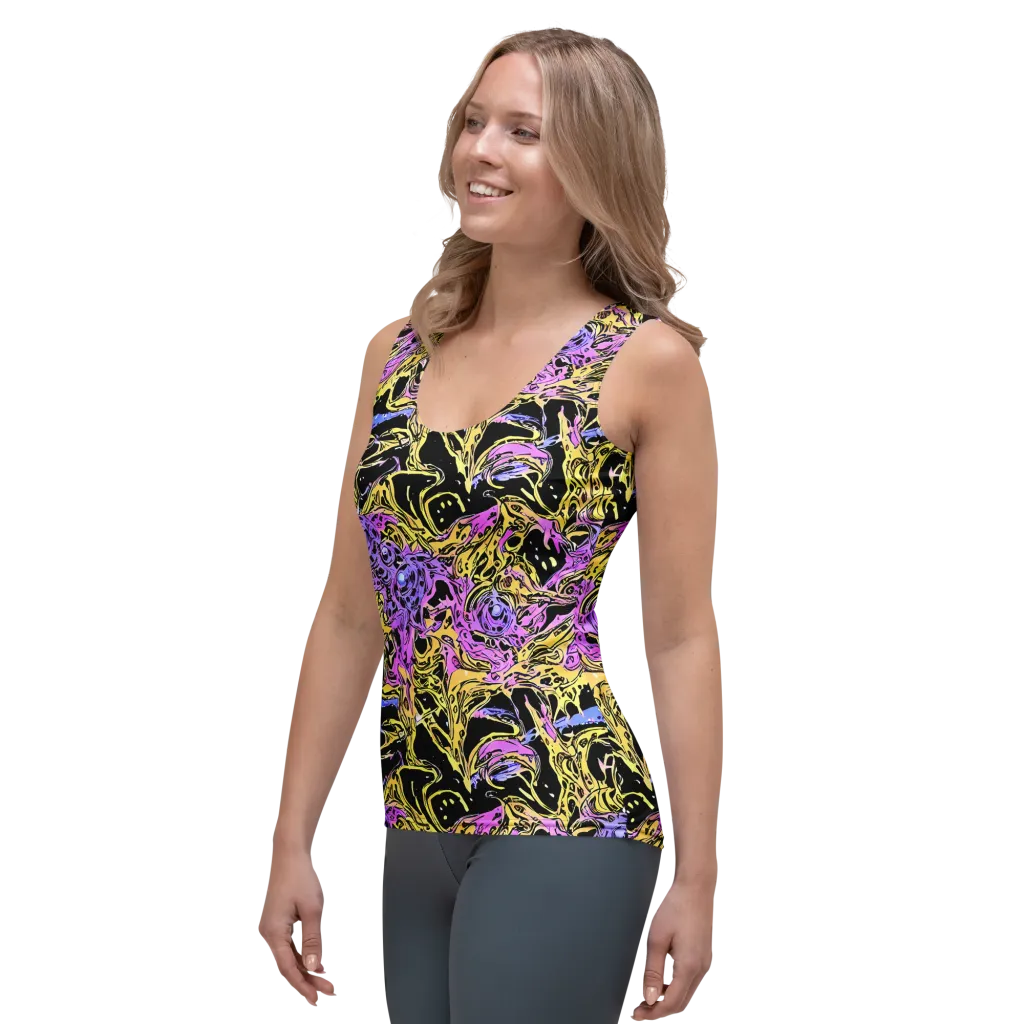 Black Orchid Riot on Women's Tank Top — Left Front