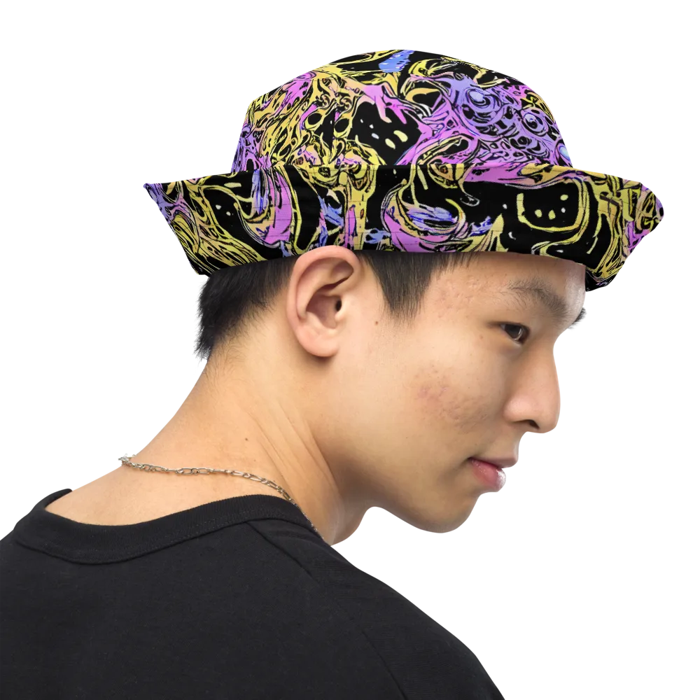 Black Orchid Riot on Reversible Bucket Hat — Right Outside