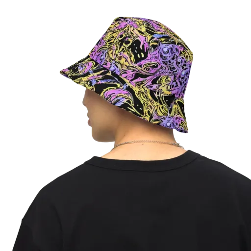 Black Orchid Riot on a Reversible Bucket Hat