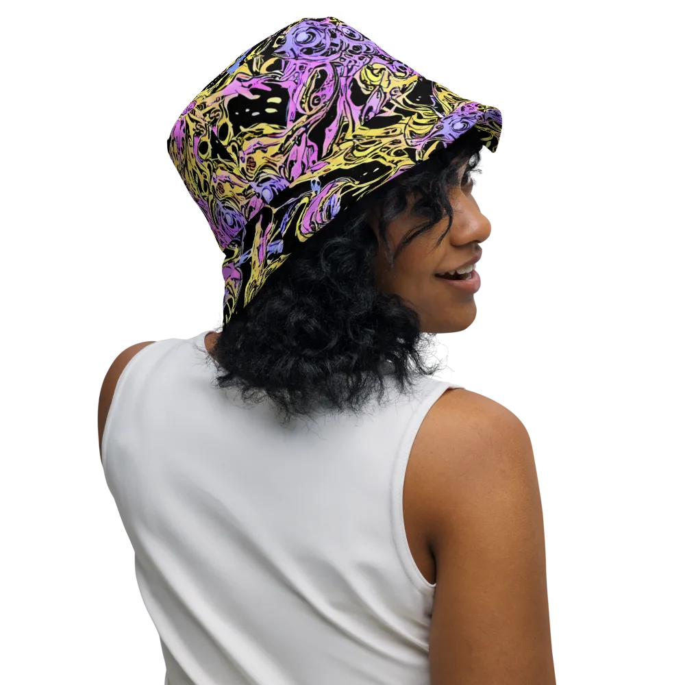 Black Orchid Riot on Reversible Bucket Hat — Right Outside