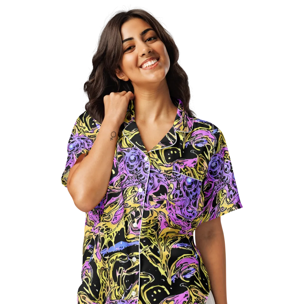 Black Orchid Riot on Women's Short Sleeve Pajama Top — Front