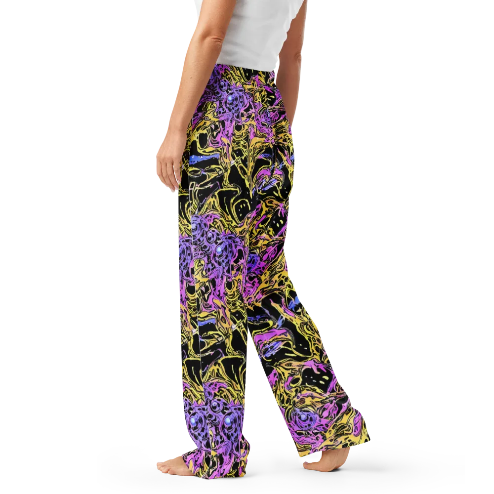 Black Orchid Riot on Women's Pajama Pants — Left