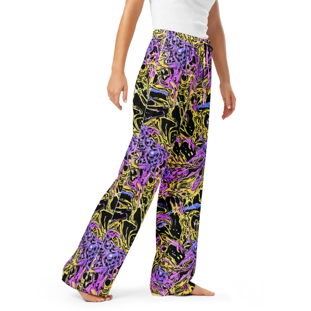 Black Orchid Riot on Women's Pajama Pants — Right Front