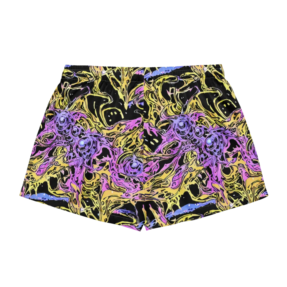 Black Orchid Riot on Women's Pajama Shorts — Back