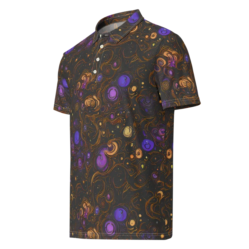 Gilded Gravity on Men's Slim Fit Polo Shirt — Left Front