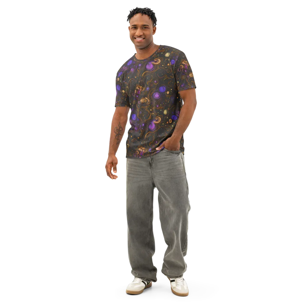 Gilded Gravity on Men's Cotton Crew Neck T-Shirt — Front