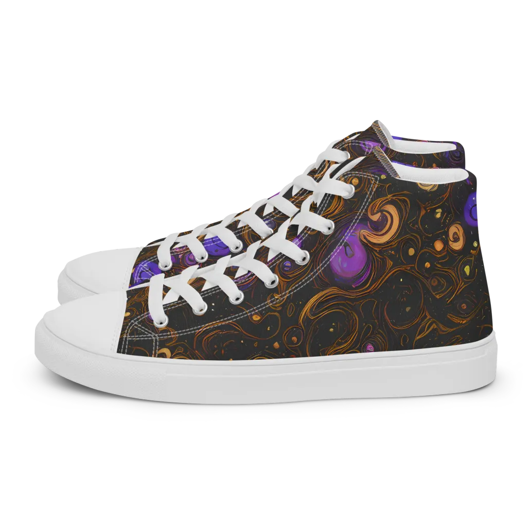 Gilded Gravity on Men's High Top Canvas Shoes — Left