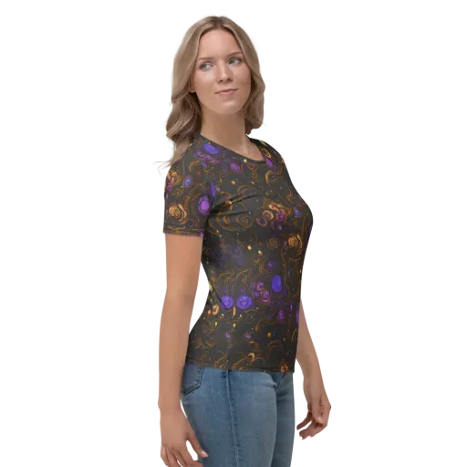 Gilded Gravity on a Women's Crew Neck T-Shirt